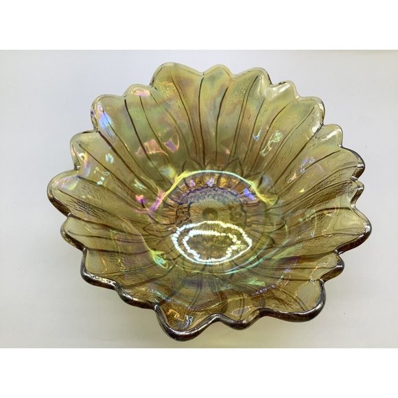 Indiana Amber Carnival Wild Rose Glass Bowl, Set of 2 - Picture 9 of 12